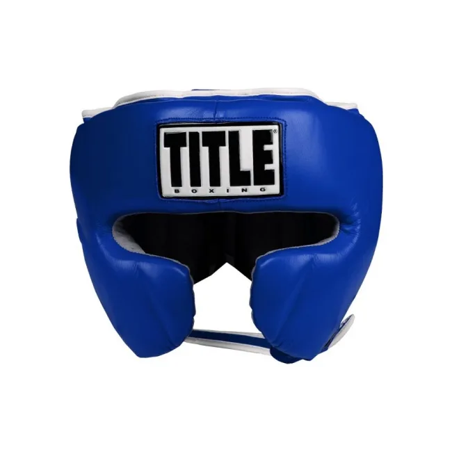 Шлем для спарринга Title Boxing Leather Blue