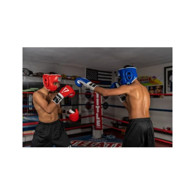 Шлем для спарринга Title Boxing Leather Blue