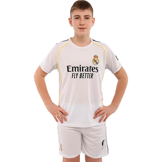 Футбольная форма детская с символикой клуба REAL MADRID BELLINGHAM 5 домашняя 2026 SP-SPORT CO-7341 (Белый)
