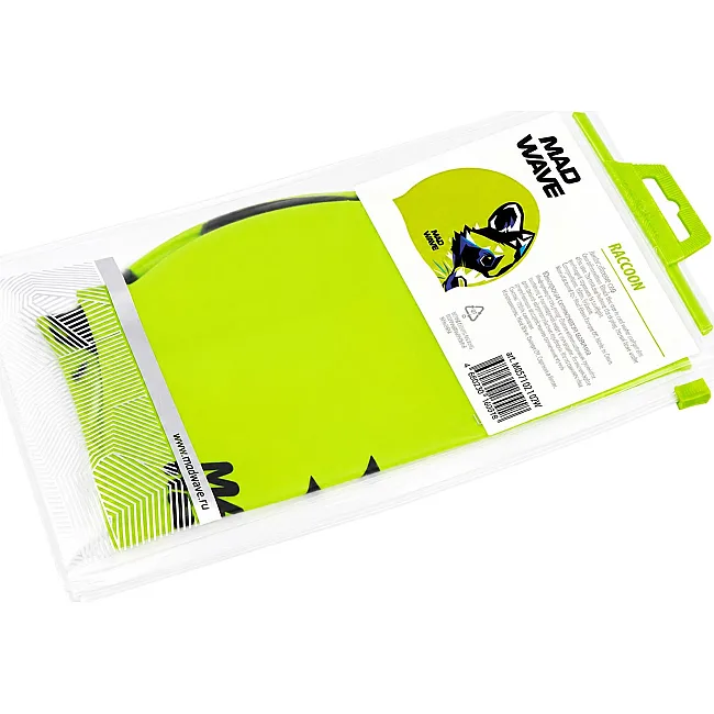 Шапочка для бассейна силиконовая юниорская MADWAVE Raccoon M057102 (Салатовый)