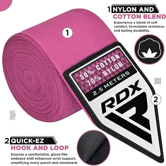 Бинти RDX HAND WRAPS 2.5 METER рожевий (для дітей) 2,5 м