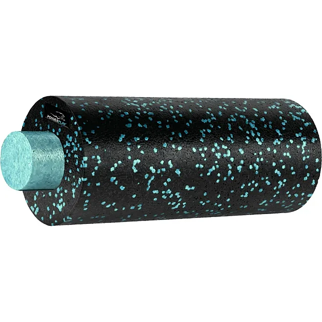 Массажный ролик (роллер) гладкий PowerPlay PP-4348 2 in 1 EPP Foam Roller Черно/Голубой (33x14см.)