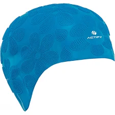 Шапочка для бассейна силиконовая на длинные волосы SP-SPORT ACTIFY FLOWER PL-0785 (Синий)