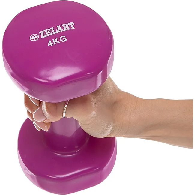 Гантели для фитнеса виниловые ZELART Beauty TA-5225-4 (Черный)