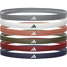 Пов'язки на голову ADIDAS Hairbands 6pk сірий, білий, глиняний, оливковий, червоний, темно One Size