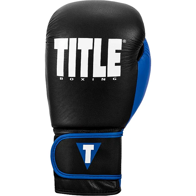 Боксерские перчатки TITLE Boxing Dynamic Strike Black/Blue (бинты 4м. в комплекте)