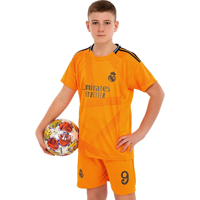 Распродажа! Футбольная форма детская с символикой клуба REAL MADRID MBAPPE 9 гостевая 2025 SP-SPORT CO-4638