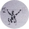 Жетон-наклейка на медаль на кубок ø25мм SP-SPORT Тяжка атлетика 25-0096 (Срібний)