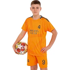 Розпродаж! Футбольна форма дитяча із символікою клубу REAL MADRID MBAPPE 9 гостьова 2025 SP-SPORT CO-4638