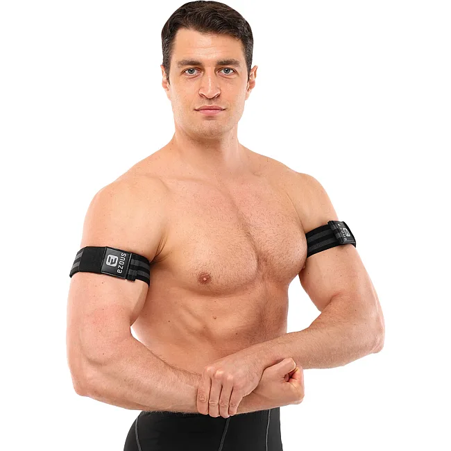 Ленты для тренировок бицепса BFR ремни Kaatsu OCCLUSION BANDS EZOUS C-09 2шт (Черный-серый)
