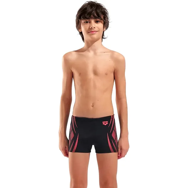 Плавки-шорты для мальчиков Arena POSEIDONIA SWIM SHORT черный, коралловый