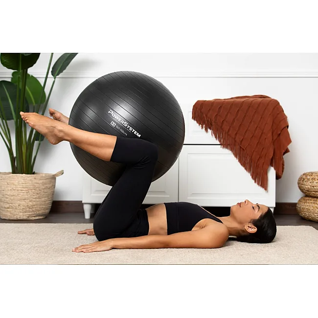 М'яч для фітнесу (фітбол) POWER SYSTEM PS-4013 Ø75 cm PRO Gymball Black