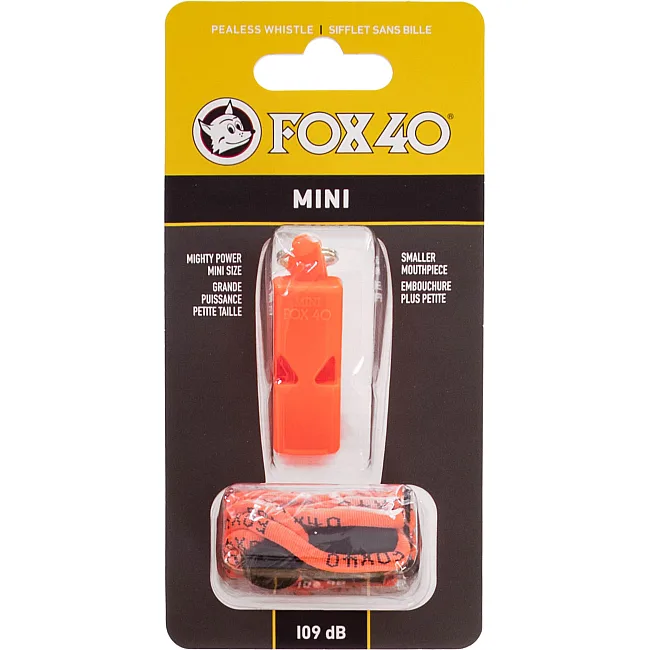 Свисток спортивный судейский пластиковый со шнурком MINI FOX40
-MINI (Оранжевый)