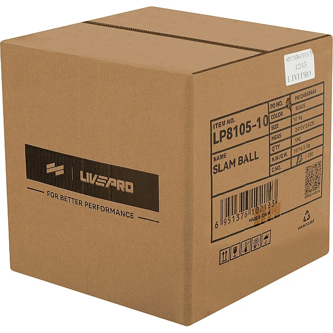 Слэмбол мяч набивной для кроссфита и фитнеса
 LiveUp LP8105-10 10кг