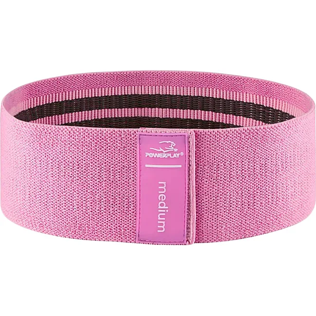 Тканевая резинка для фитнеса и спорта POWERPLAY 4111 Hip Band M Medium Розовая (d_76cm)