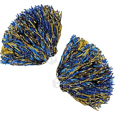 Помпони матові для танців із захватами-кільцями SP-SPORT Pom-Poms C-0833 2шт (Золотий-синій)