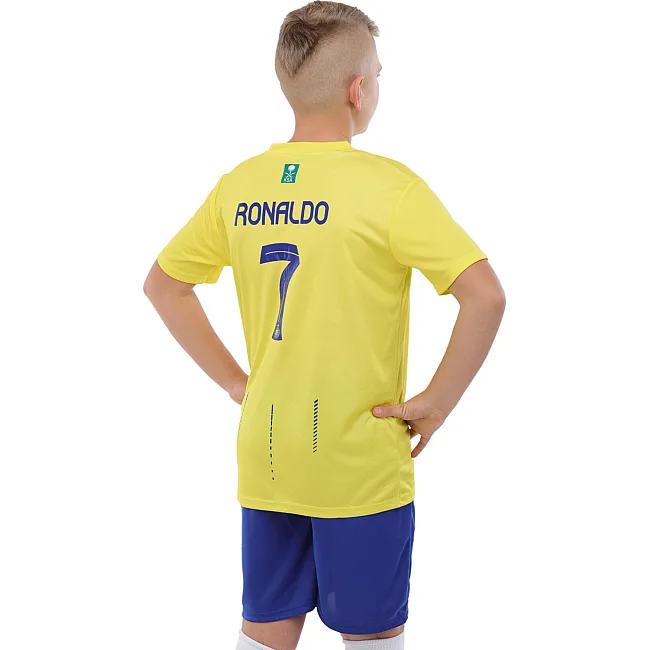 Футбольна форма дитяча із символікою клубу AL NASSR RONALDO 7 домашня 2024 SP-SPORT CO-3644 105-160см