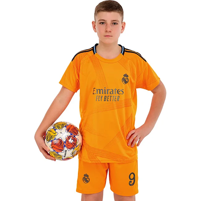 Распродажа! Футбольная форма детская с символикой клуба REAL MADRID MBAPPE 9 гостевая 2025 SP-SPORT CO-4638