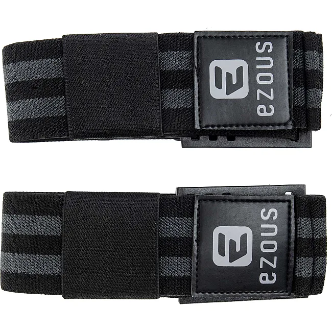 Ленты для тренировок бицепса BFR ремни Kaatsu OCCLUSION BANDS EZOUS C-09 2шт (Черный-серый)