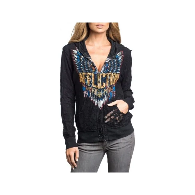 Двусторонняя женская толстовка AFFLICTION Born To Run Revzip Hood