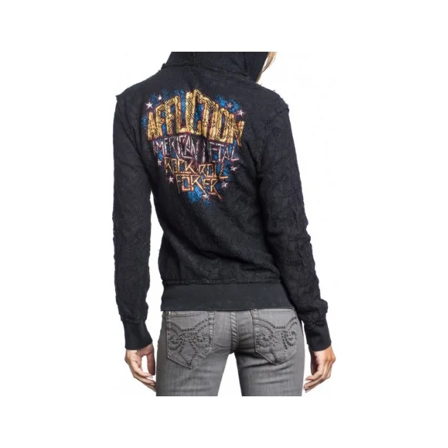 Двусторонняя женская толстовка AFFLICTION Born To Run Revzip Hood