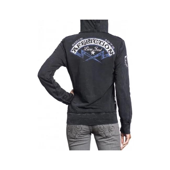 Двусторонняя женская толстовка AFFLICTION Born To Run Revzip Hood