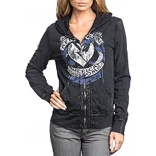 Двусторонняя женская толстовка AFFLICTION Born To Run Revzip Hood