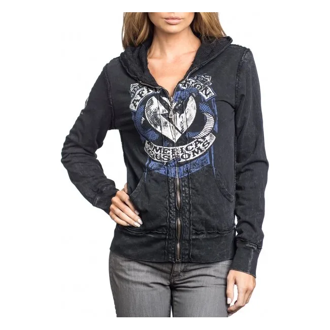 Двусторонняя женская толстовка AFFLICTION Born To Run Revzip Hood