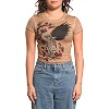Футболка женская AFFLICTION Winged Reaper Sand Oil Stain