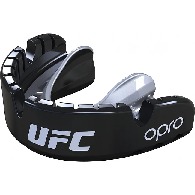 Капа для брекетов OPRO Self-fit UFC Full Pack Gold Braces Black Silver