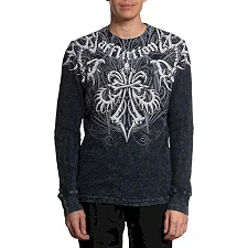 Лонгслив AFFLICTION Skeleton Black Lava Wash