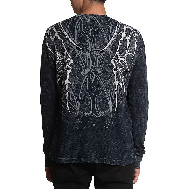 Лонгслив AFFLICTION Skeleton Black Lava Wash