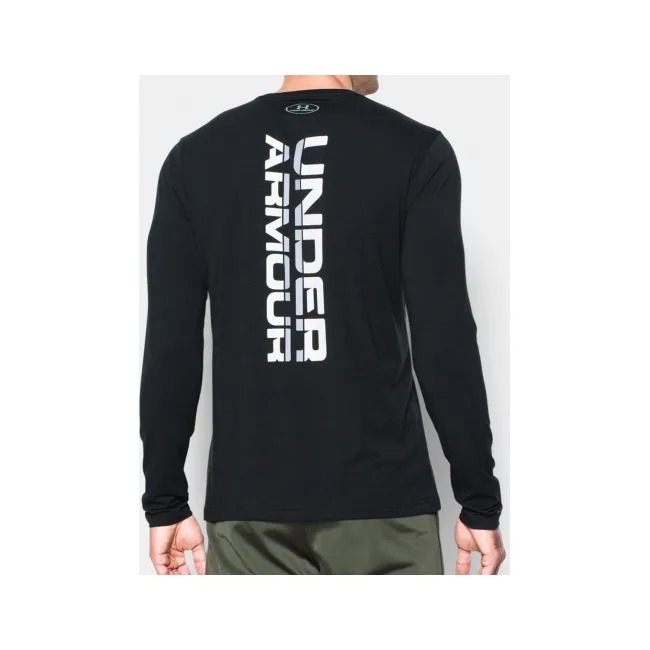 Чоловічий лонгслів Under Armour Vertical Wordmark Black