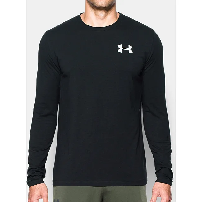 Чоловічий лонгслів Under Armour Vertical Wordmark Black