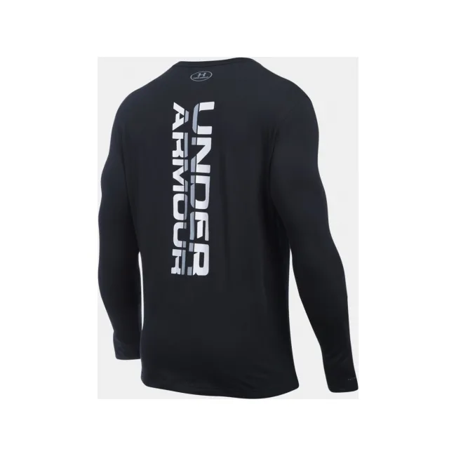 Чоловічий лонгслів Under Armour Vertical Wordmark Black
