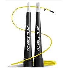 Скоростная скакалка POWERPLAY 4202 Ultra Желтая (2,9м)