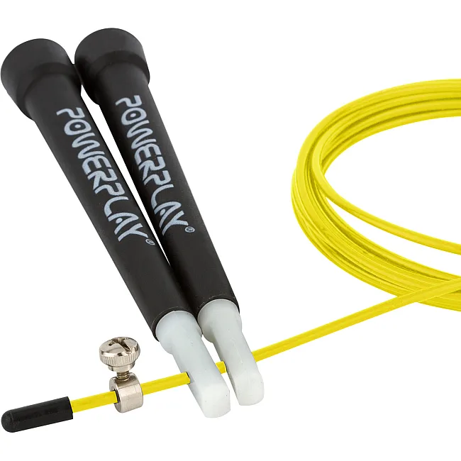 Скоростная скакалка POWERPLAY 4202 Ultra Желтая (2,9м)
