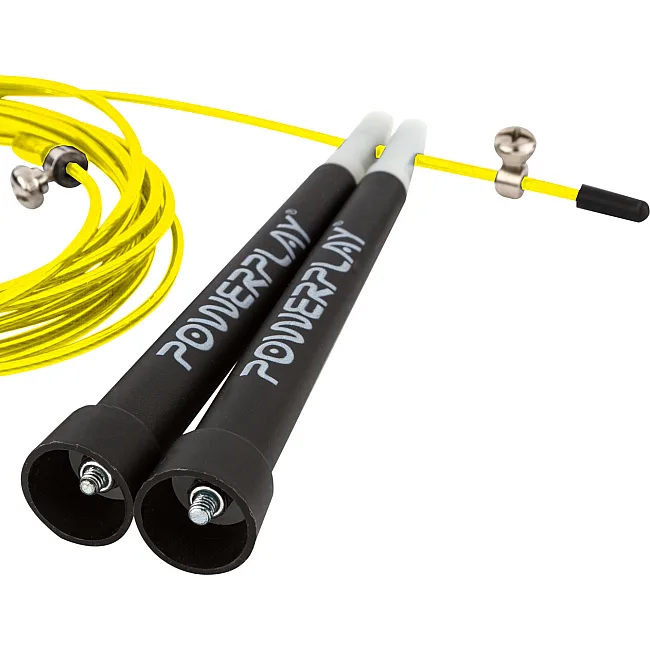 Скоростная скакалка POWERPLAY 4202 Ultra Желтая (2,9м)