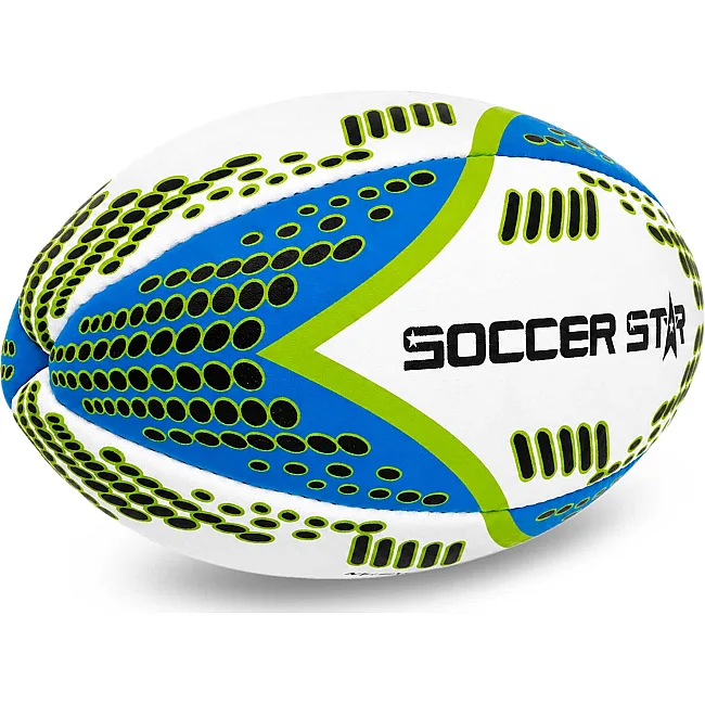 Регбийный мяч SOCCER STAR R-5354-5 (Белый-синий-салатовый)