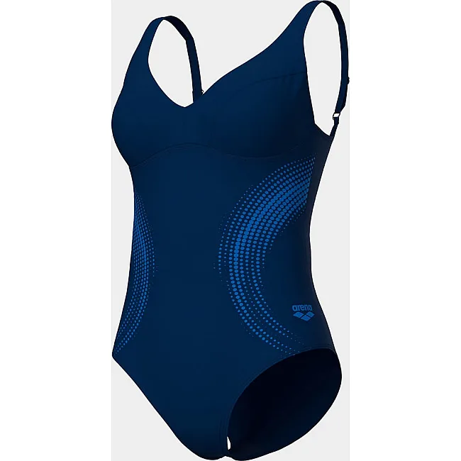 Купальник закрытый для женщин Arena SHIMMERING SWIMSUIT U BACK синий (для женщин)