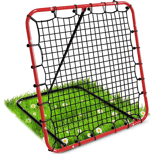 Сітка тренувальна для футболу Neo-Sport NS-491 Rebounder 120 x 120 х 107 см, червона
