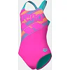 Купальник закритий для дівчат Arena LINES SWIMSUIT SWIM PRO BACK L рожевий, бірюзовий (для дітей)