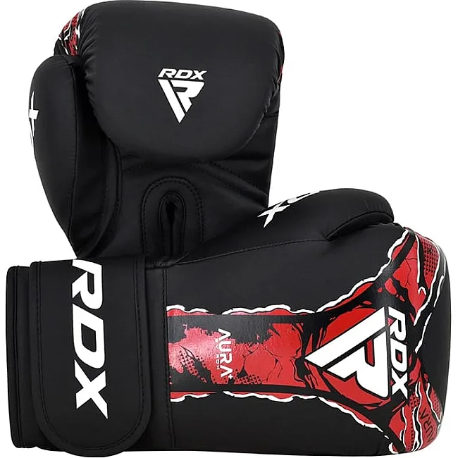 Боксерские перчатки RDX BOXING GLOVES NEW AURA F17 черный, красный
