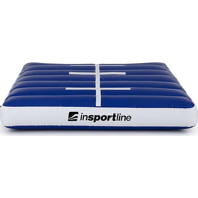 Надувной коврик гимнастический inSPORTline Airincline 200x200 см, бело-синий