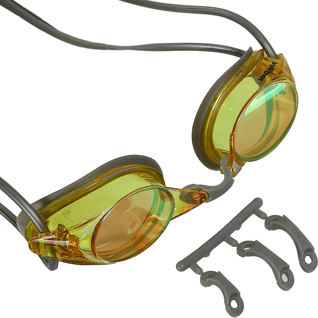 Стартовые очки для плавания радужные линзы MADWAVE STREAMLINE Rainbow M045703 (Белый)