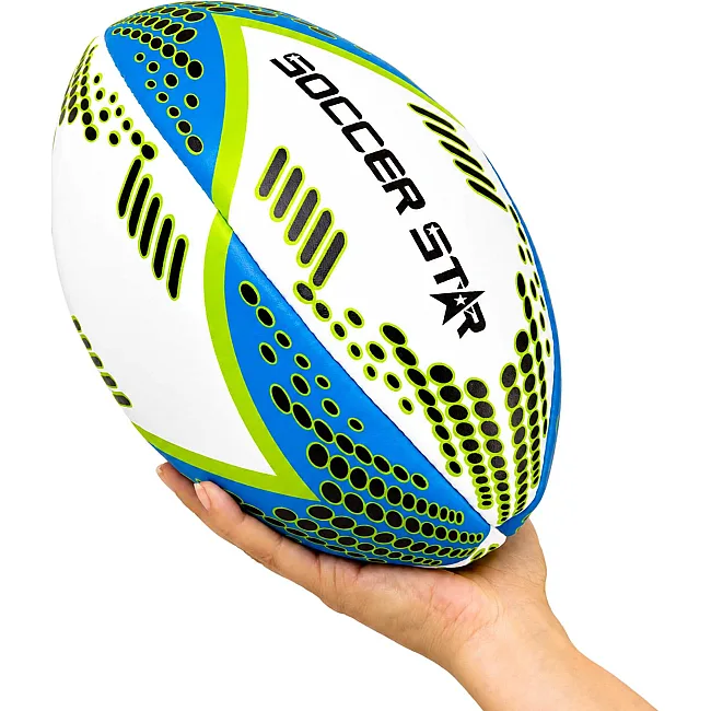 Регбийный мяч SOCCER STAR R-5354-5 (Белый-синий-салатовый)
