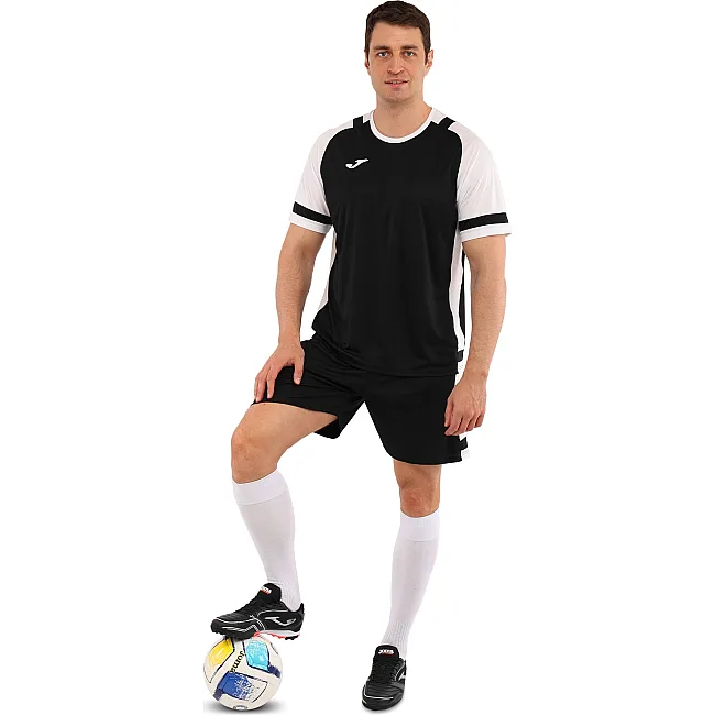 Футбольна форма комплект футболка та шорти JOMA LIDER 104285-102 4 (Чорний-білий)