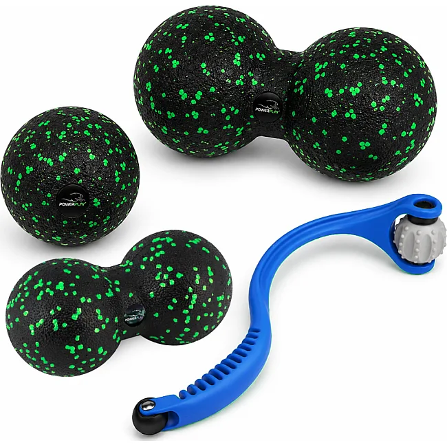 Набір масажних м'ячиків PowerPlay 4007 EPP Massage Ball Чорно-Зелені (3 шт.)