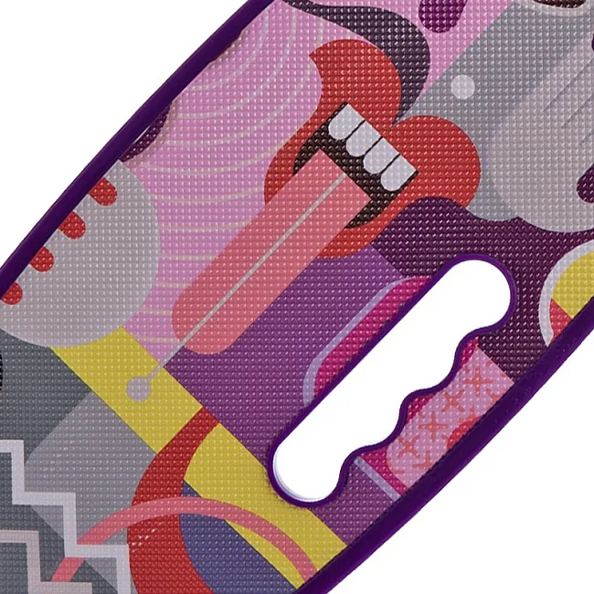 Пенни борд Penny Board круизер пластиковый со светящимися колесами и ручкой для переноски 24