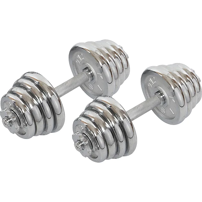 Разборные гантели
 стальные хромированные 27кг HIGHQ SPORT TA-0013-27CH 2шт по 13,5кг хром